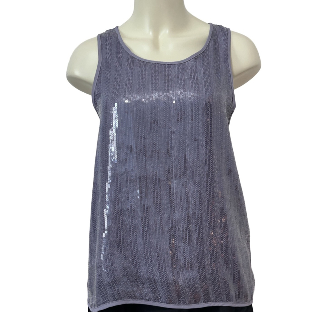 RO&DE Lavender Sequin Scoop Neck Tank Top Women’s Medium